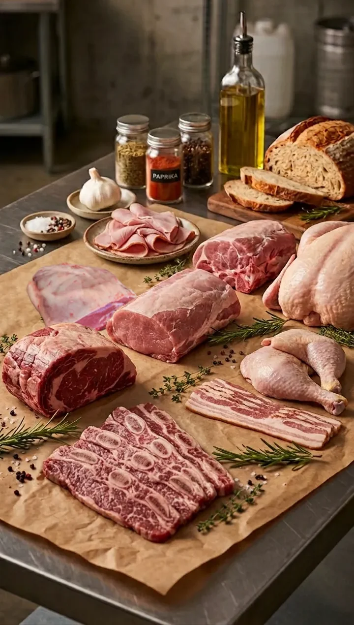 Wholesale cuts of beef, pork, chicken, and deli meat at Canton Food Co.