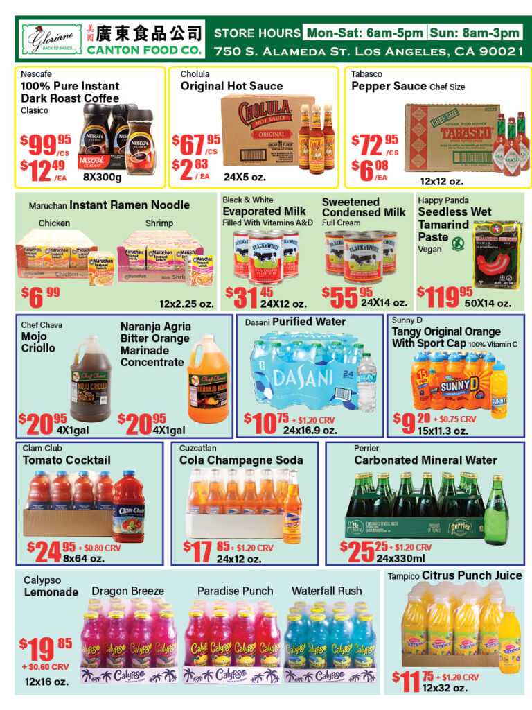 Canton Food Co. bi-weekly ad flyer with wholesale deals on meat, seafood, and groceries Page 3
