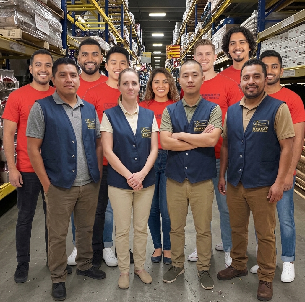Canton Food Co. staff team at the Los Angeles warehouse