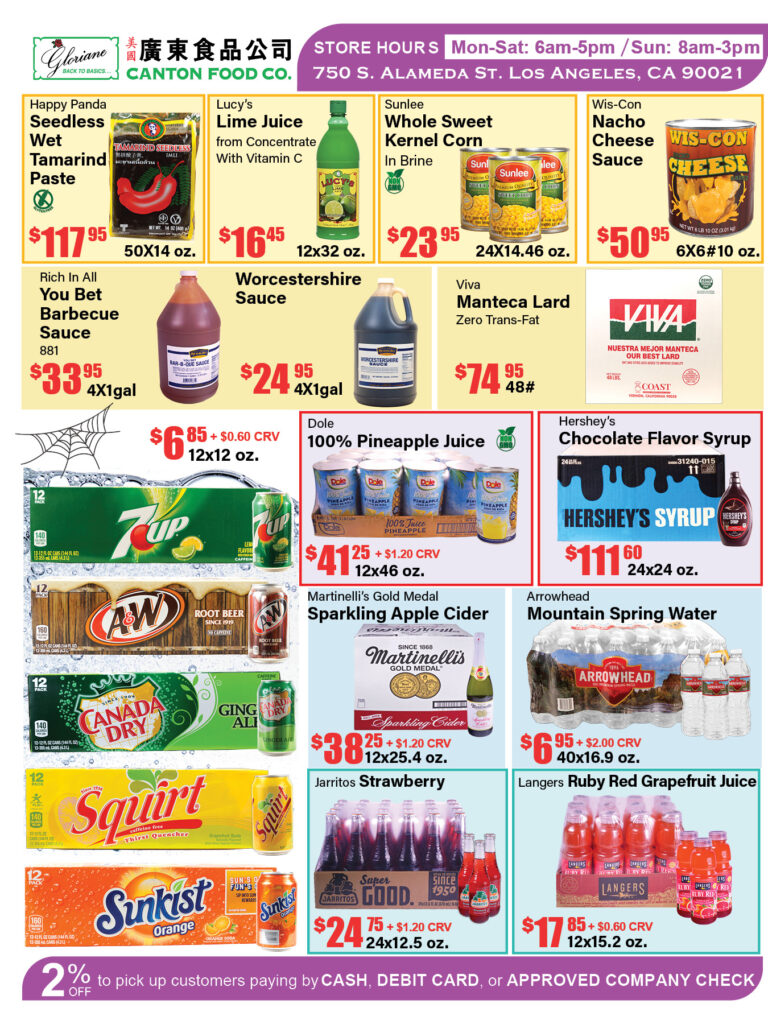 Canton Food Co. bi-weekly ad flyer with wholesale deals on meat, seafood, and groceries Page 3